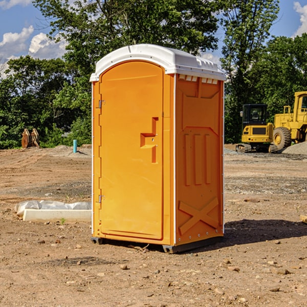 how often are the portable restrooms cleaned and serviced during a rental period in Onsted